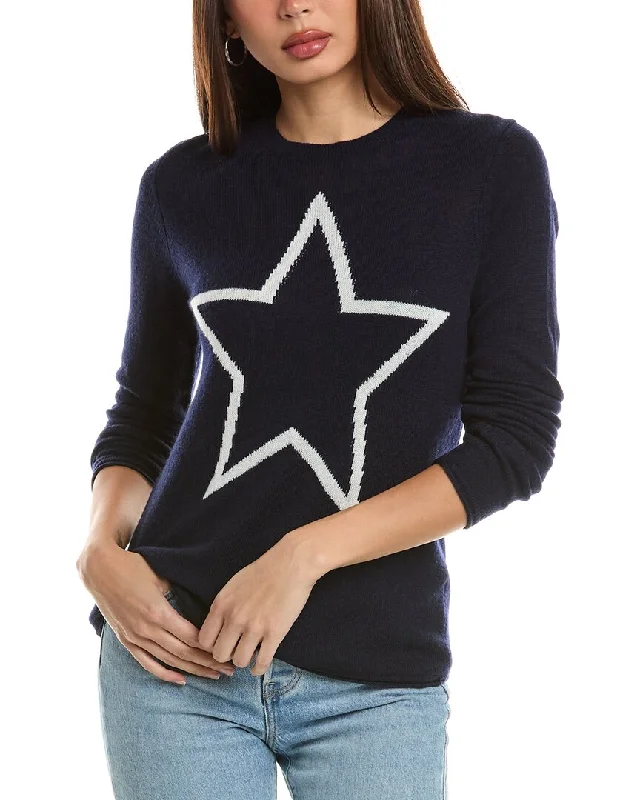 Hannah Rose Star Intarsia Wool & Cashmere-Blend Sweater Soft-touch sweaters