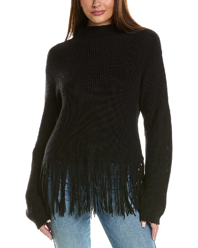 Hannah Rose Hadley Mock Neck Cashmere-Blend Sweater Best everyday sweaters