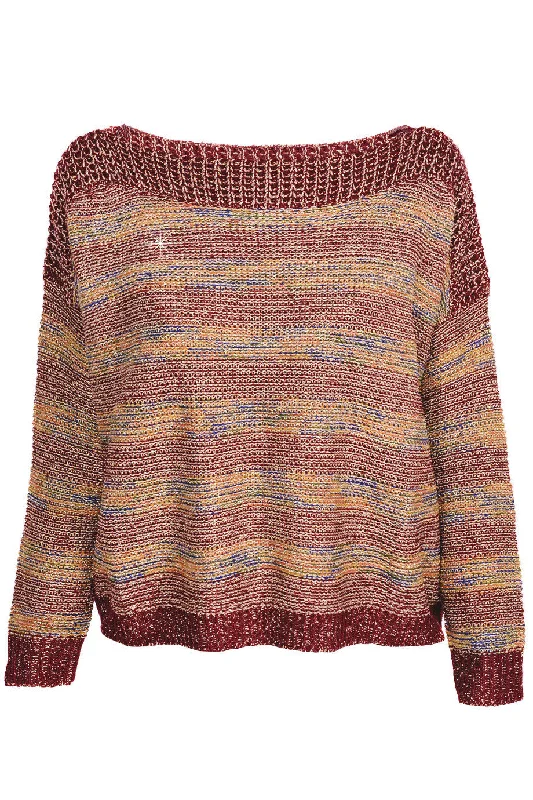 C BLOCK FANTASY Red Tweed Effect Sweater Lightweight sweaters