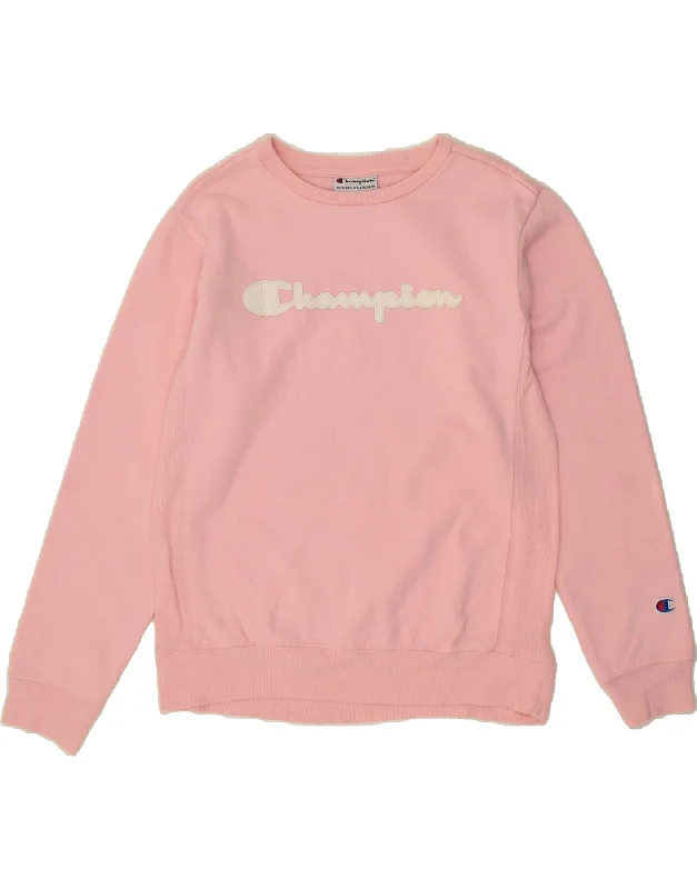 CHAMPION Womens Graphic Sweatshirt Jumper UK 16 Large Pink Cotton Gucci sweaters