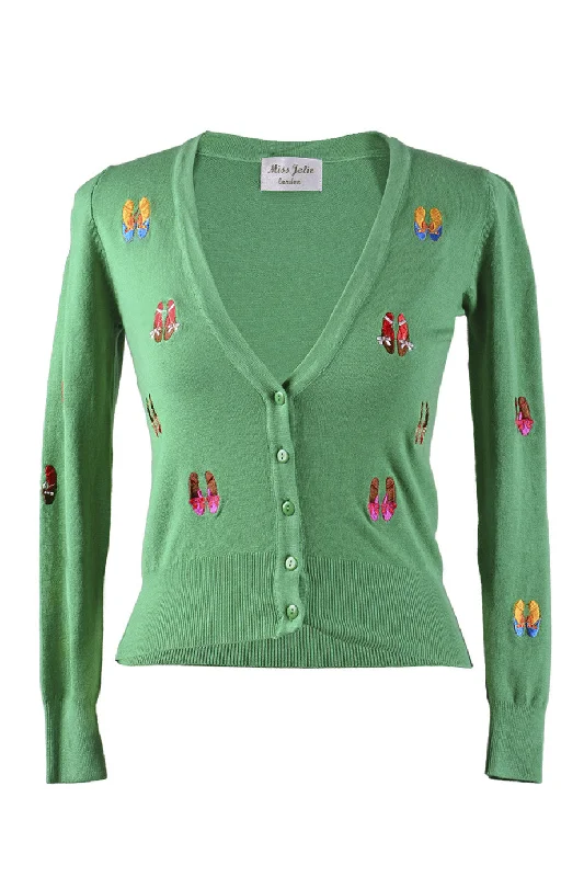 LONDON BALLERINA Green Fitted Cardigan Comfortable sweaters for all seasons