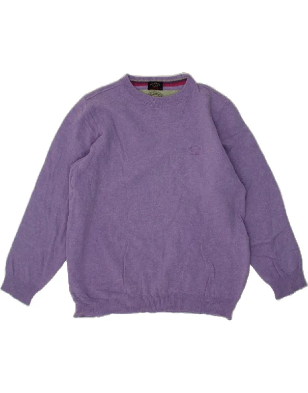 PAUL & SHARK Womens Crew Neck Jumper Sweater UK 20 2XL Purple Date night sweaters