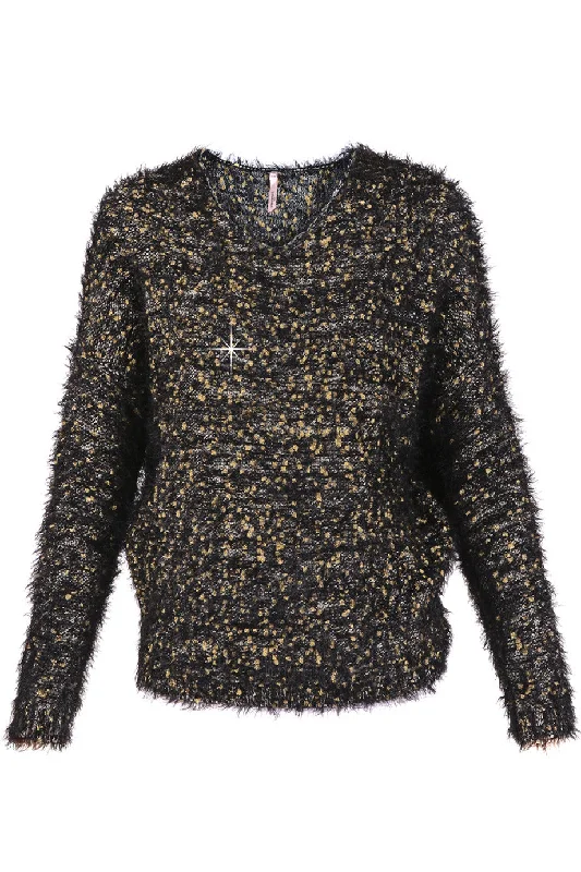 ROSEMARY Black Gold Fluffy Jumper High-end sweaters