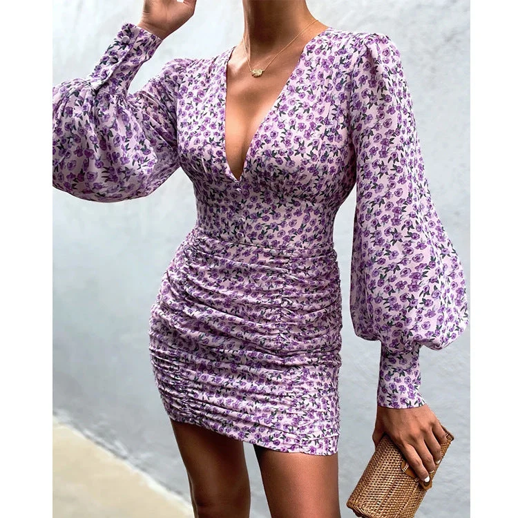 Sexy Floral Print Women Mini Dresses Summer party mini dresses