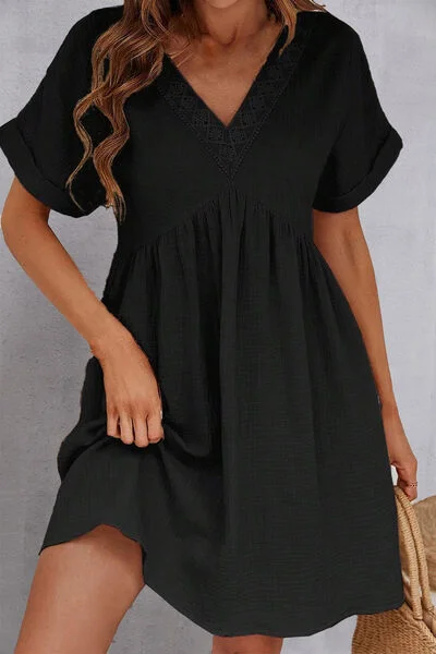 V-Neck Short Sleeve Dress Casual mini dresses