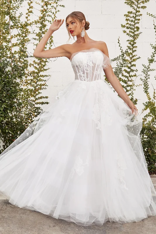 Cinderella Divine's Enchanting Strapless Lace Ball Gown for Unforgettable Evenings Sleeveless Wedding Dress