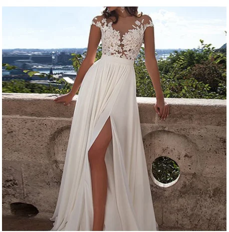 See through wedding dresses Sexy lace prom dresses Beach wedding gown Prom dresses sexy prom dresses Modern Wedding Gown