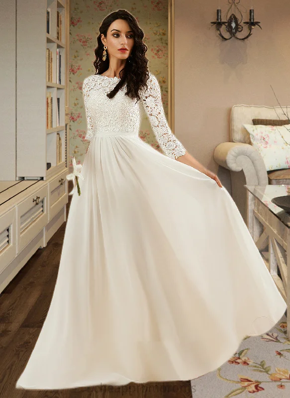 Susie A-Line Sweep Train Wedding Dress With Lace STIP0013715 Luxury Wedding Dress