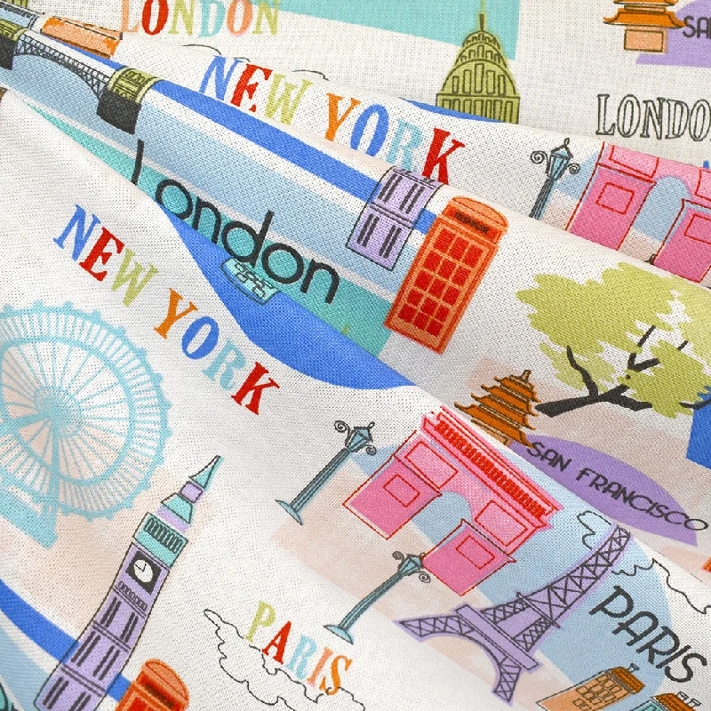 Big City Landmarks Canvas Vanilla/Multi Stretchy unclassified skirts