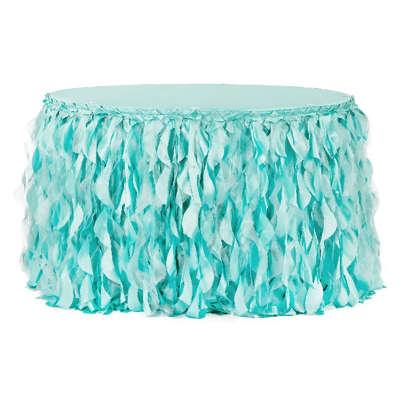 Curly Willow 14ft Table Skirt - Turquoise Side-tie unclassified skirts