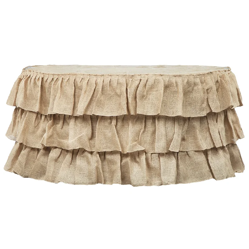 Three Tier Ruffled Burlap Table Skirt 14 ft - Natural Y2K unclassified skirts