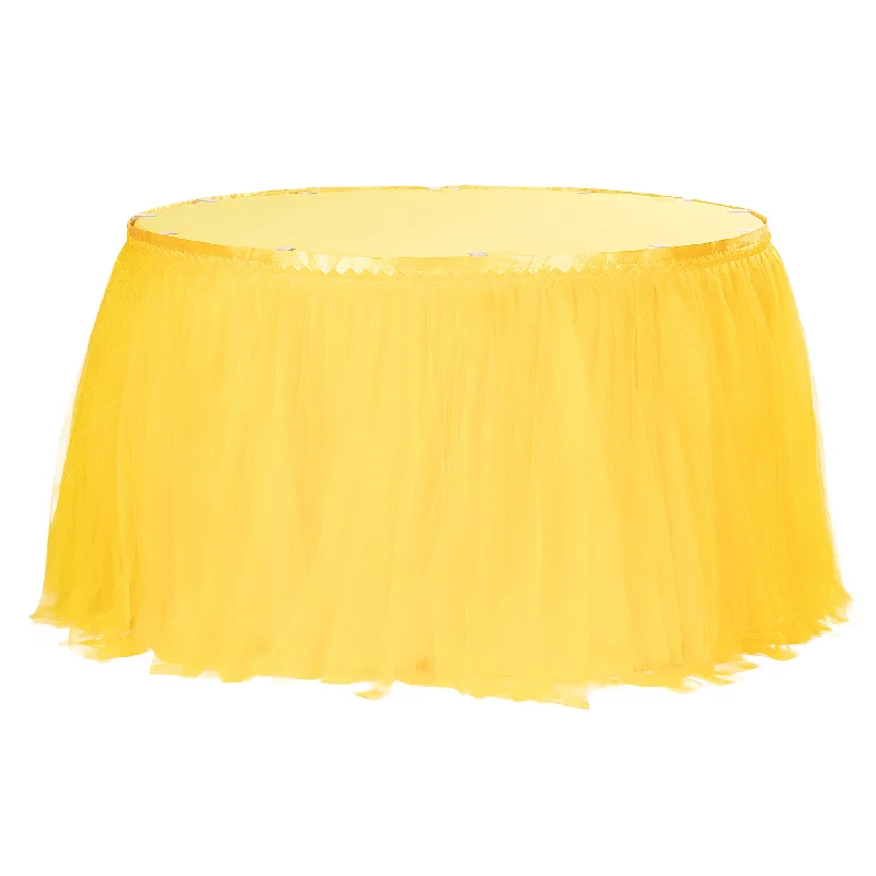 Tulle Tutu 14ft Table Skirt - Canary Yellow Formal unclassified skirts