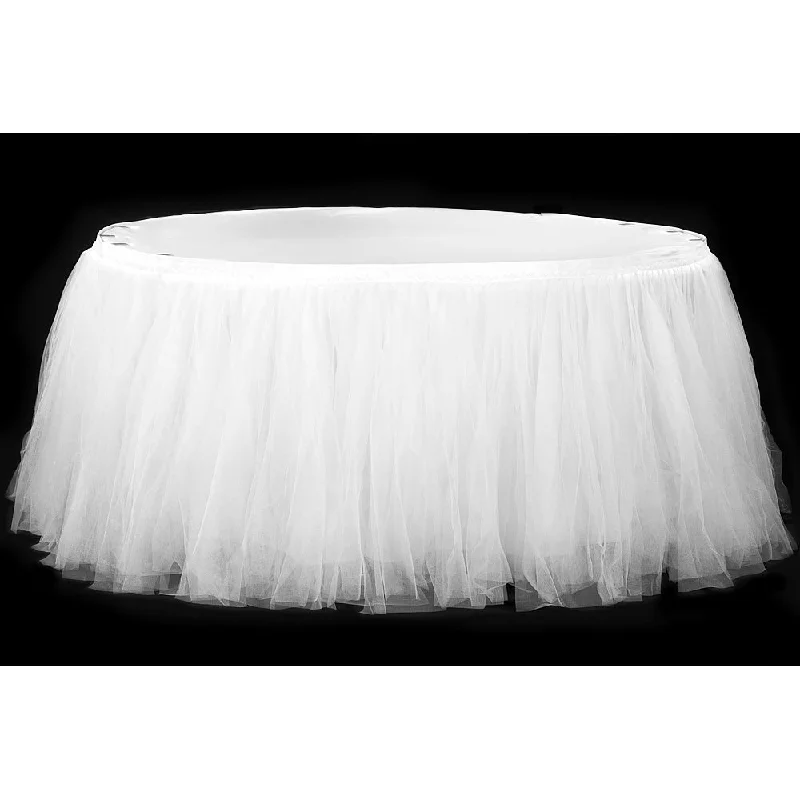 Tulle Tutu 14ft Table Skirt - White Festival unclassified skirts