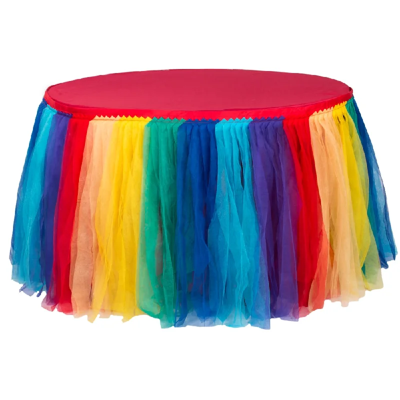 Tulle Tutu 17ft Table Skirt - Rainbow Holiday unclassified skirts