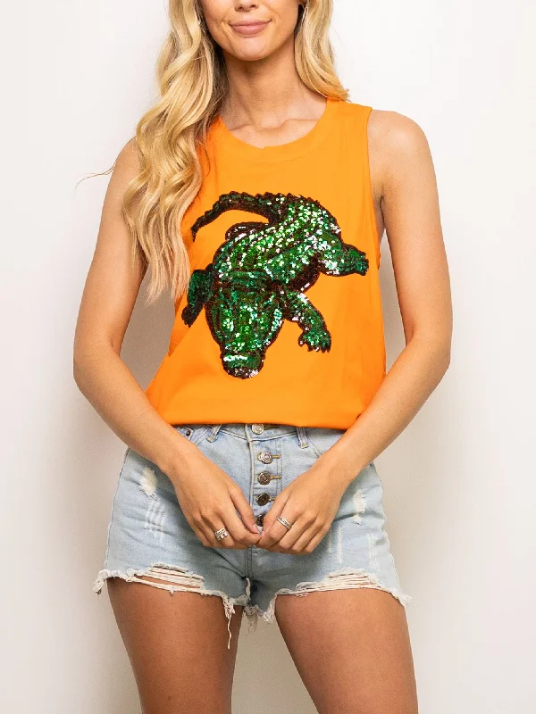 Full Body Alligator Tank Off-shoulder Tank Dress