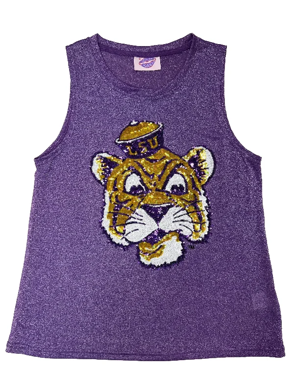 GLITTER RETRO LOGO TANK- LSU Trendy Tank Dress