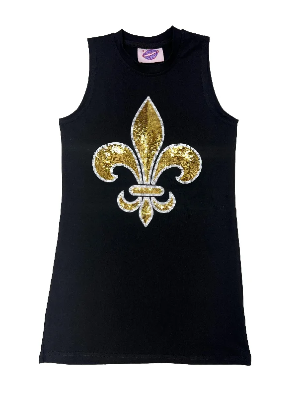 Kids Fleur De Lis Tank Dress Tank Dress Vibe