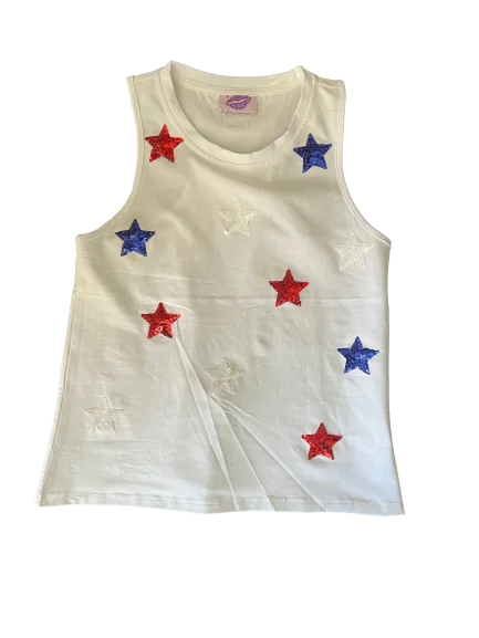 Red, White & Blue Star Tank Soft Tank Dress