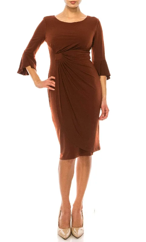 Connected Apparel T1317971 - Scoop Faux Wrap Cocktail Dress Wrap party dresses