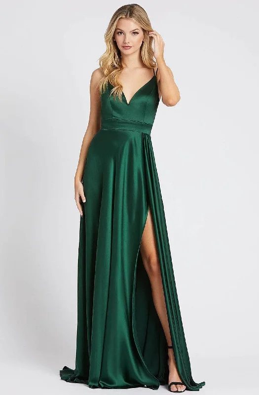 Ieena Duggal - 55278I V Neck Satin Gown Expensive party dresses