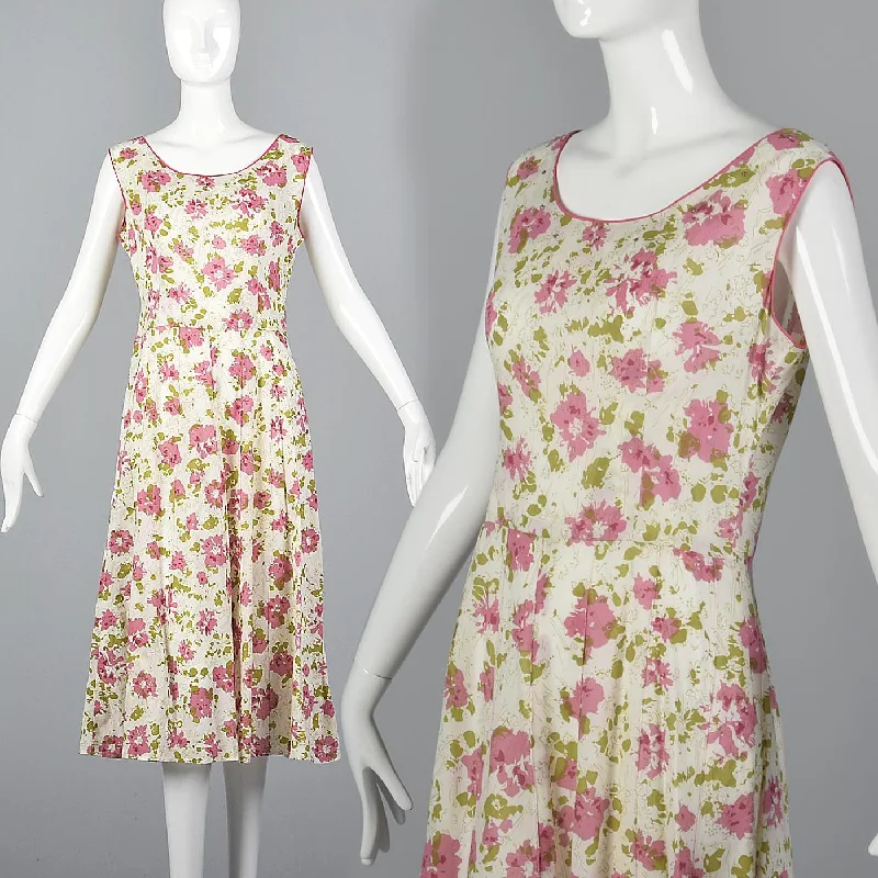 1930s Floral Cotton Slip On Dress with Rhinestone Detail Shein floral dresses