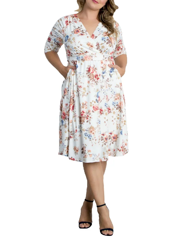 Gabriella Dress | IVORY FLORAL PRINT Satin floral dresses