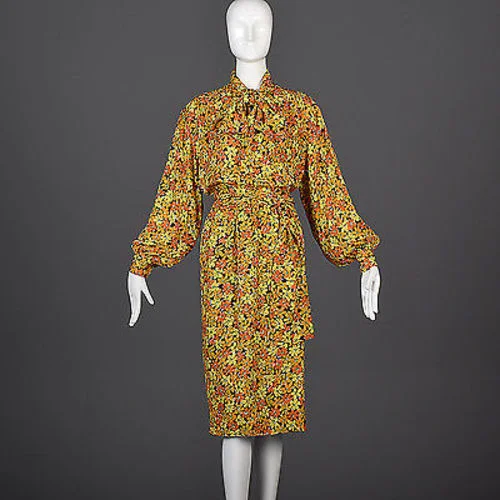 Yves Saint Laurent Rive Gauche Silk Separates in a Daisy Print Flowy floral dresses