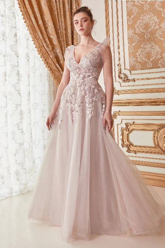 **Allure Bridal's Enchanting V-Neckline Gown: Timeless Elegance for Special Occasions** Tiered unclassified dresses