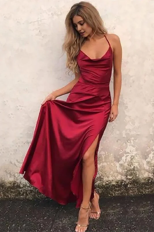 Burgundy Simple Prom Dress Holiday unclassified dresses