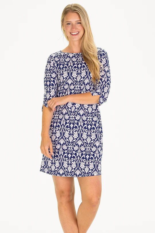 Duffield Lane Alicia Dress Navy Filigree Neutral tone unclassified dresses