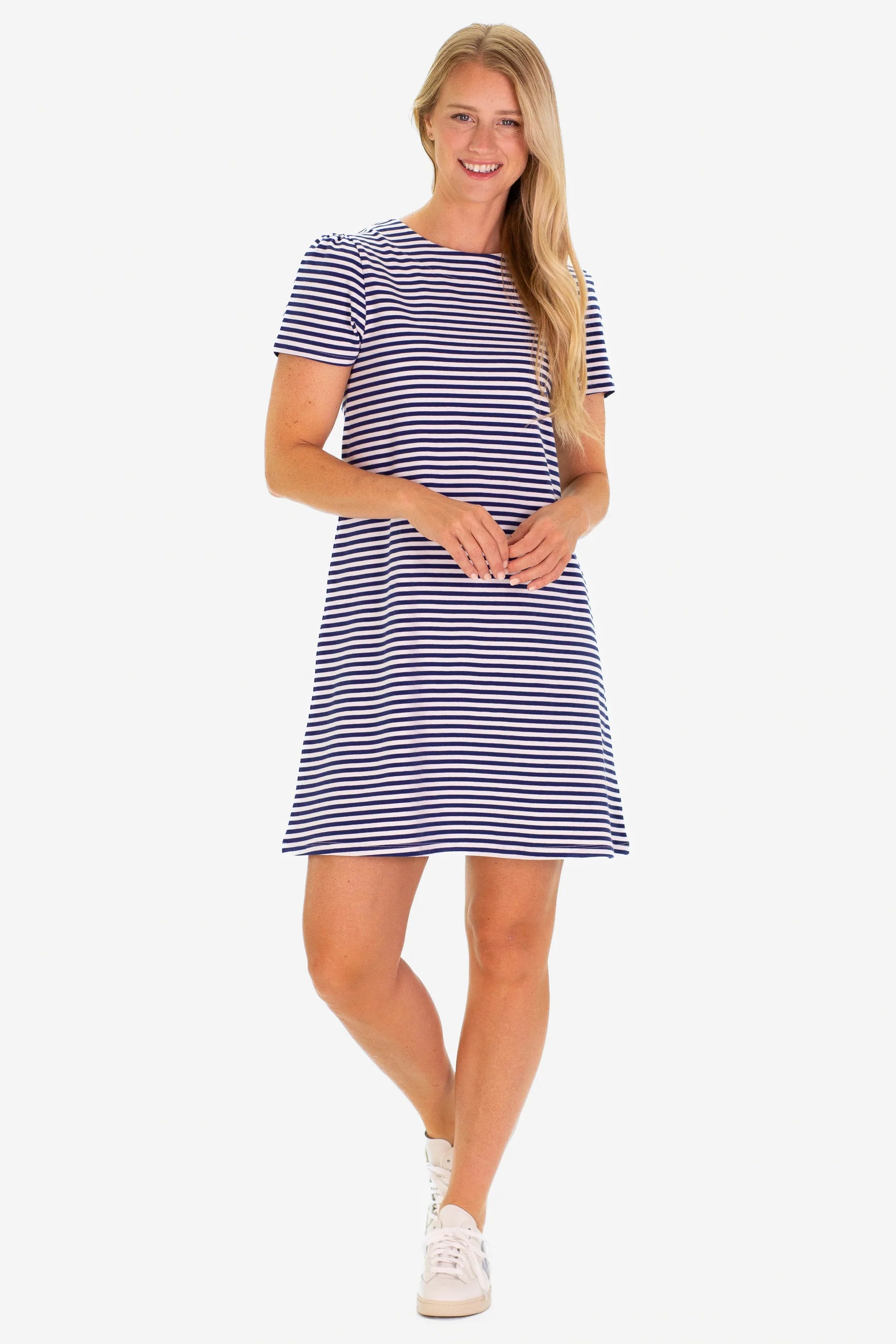 Duffield Lane Alva Dress Thin Navy Stripe Color block unclassified dresses