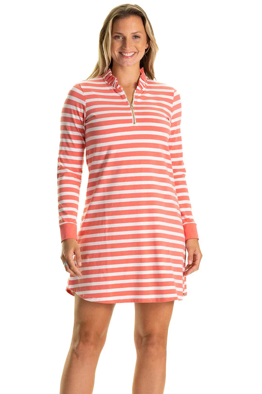 Duffield Lane Solange Dress Coral/White Stripe Petite unclassified dresses