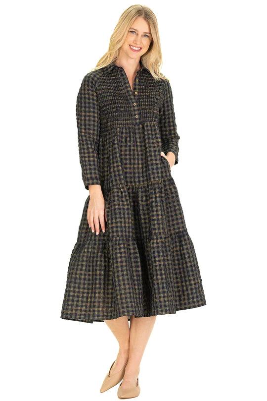 Duffield Lane Stephanie Dress Navy Plaid Casual chic unclassified dresses