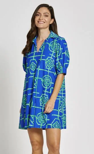 Jude Connally Emerson Dress Lightweight Jude Cloth Cobalt/Grass Velvet unclassified dresses