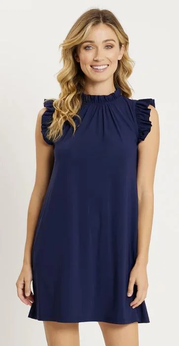 Jude Connally Shari Dress Lightweight Jude Cloth Navy Smocked unclassified dresses