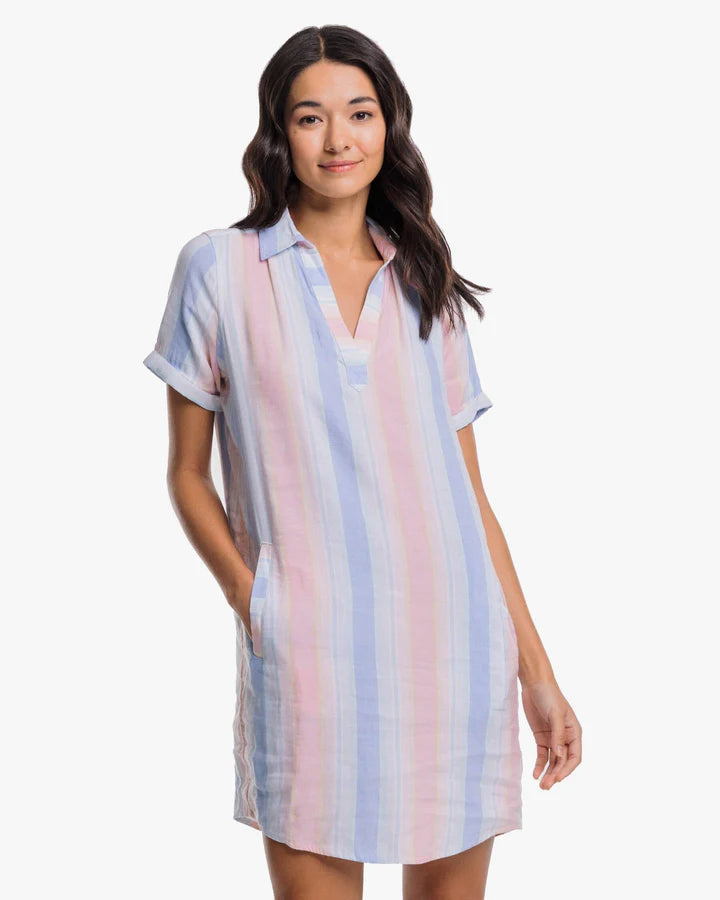 Southern Tide Kamryn Resort Stripe Dress Boat Blue Gothic unclassified dresses