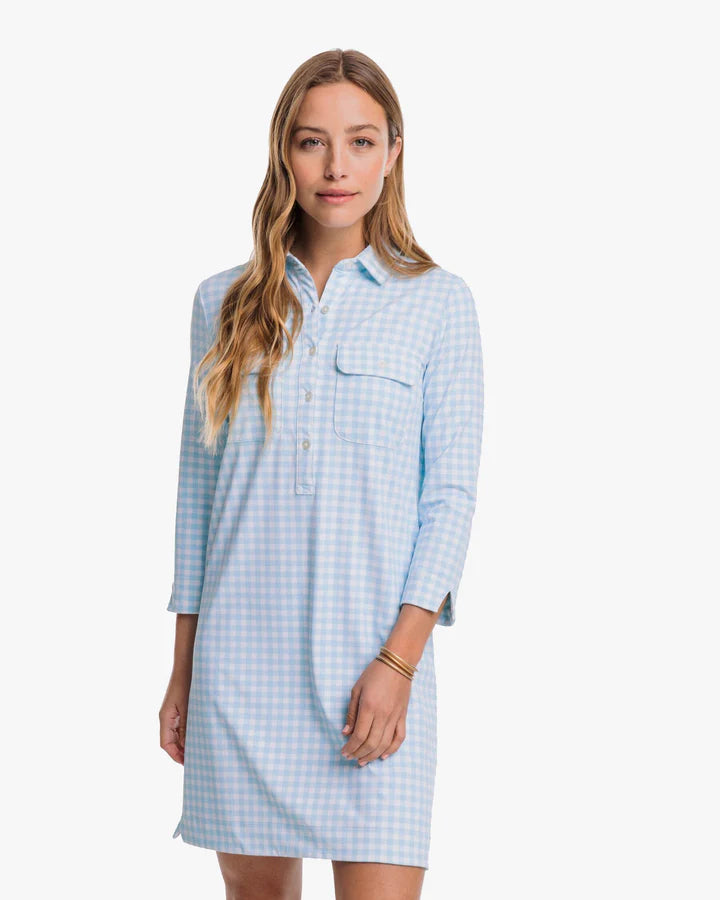 Southern Tide Jessica Gingham Performance Dress Rain Water Spring unclassified dresses