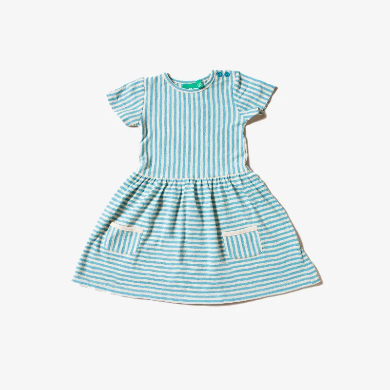 Corn Silk Blue Stripes Forever Dress Wrap unclassified dresses