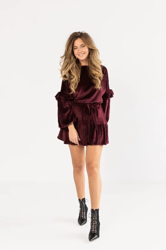 Dark Burgundy Velvet Dress Unique unclassified dresses