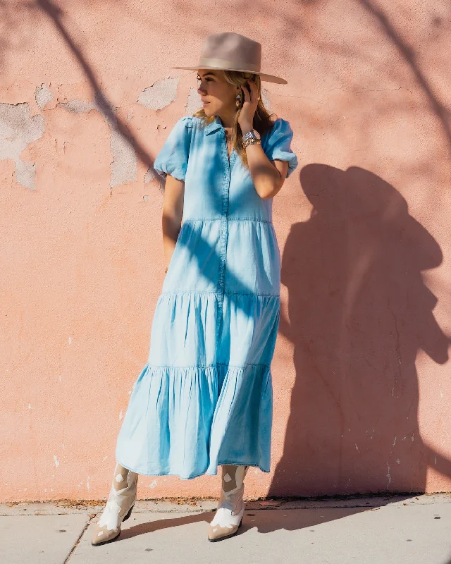 Mary Denim Dress Fringe Denim Skirt