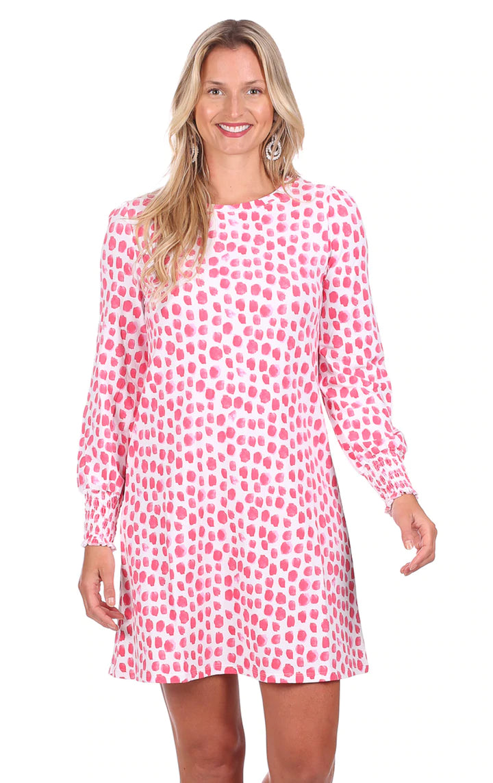 Duffield Lane Danica Dress Pink Watercolor Dot Anniversary unclassified dresses