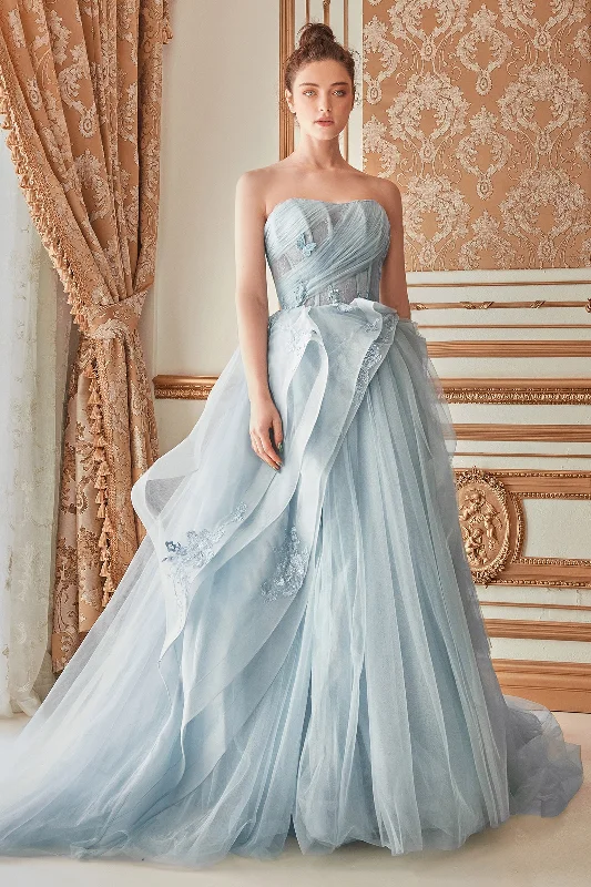 Enchanting Butterfly AppliquÃ© Gown for Unforgettable Occasions High-low unclassified dresses