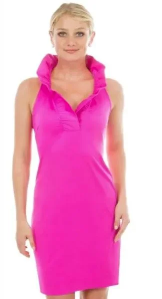 Gretchen Scott Jersey Ruffneck Sleeveless Dress Pink Elegant evening unclassified dresses