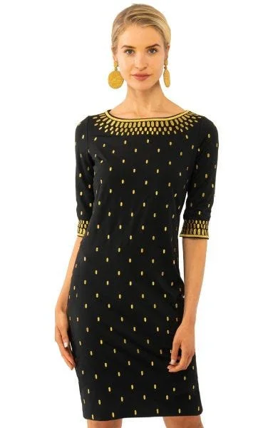 Gretchen Scott Rocket Girl Dress Black/Gold Embroidered unclassified dresses