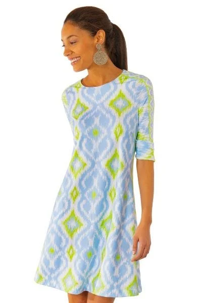 Gretchen Scott Swinger Dress Kitt Ikat Periwinkle/Lime Affordable unclassified dresses