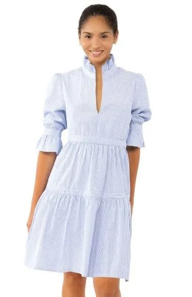 Gretchen Scott Teardrop Dress Stripe Martine/Periwinkle Beach unclassified dresses