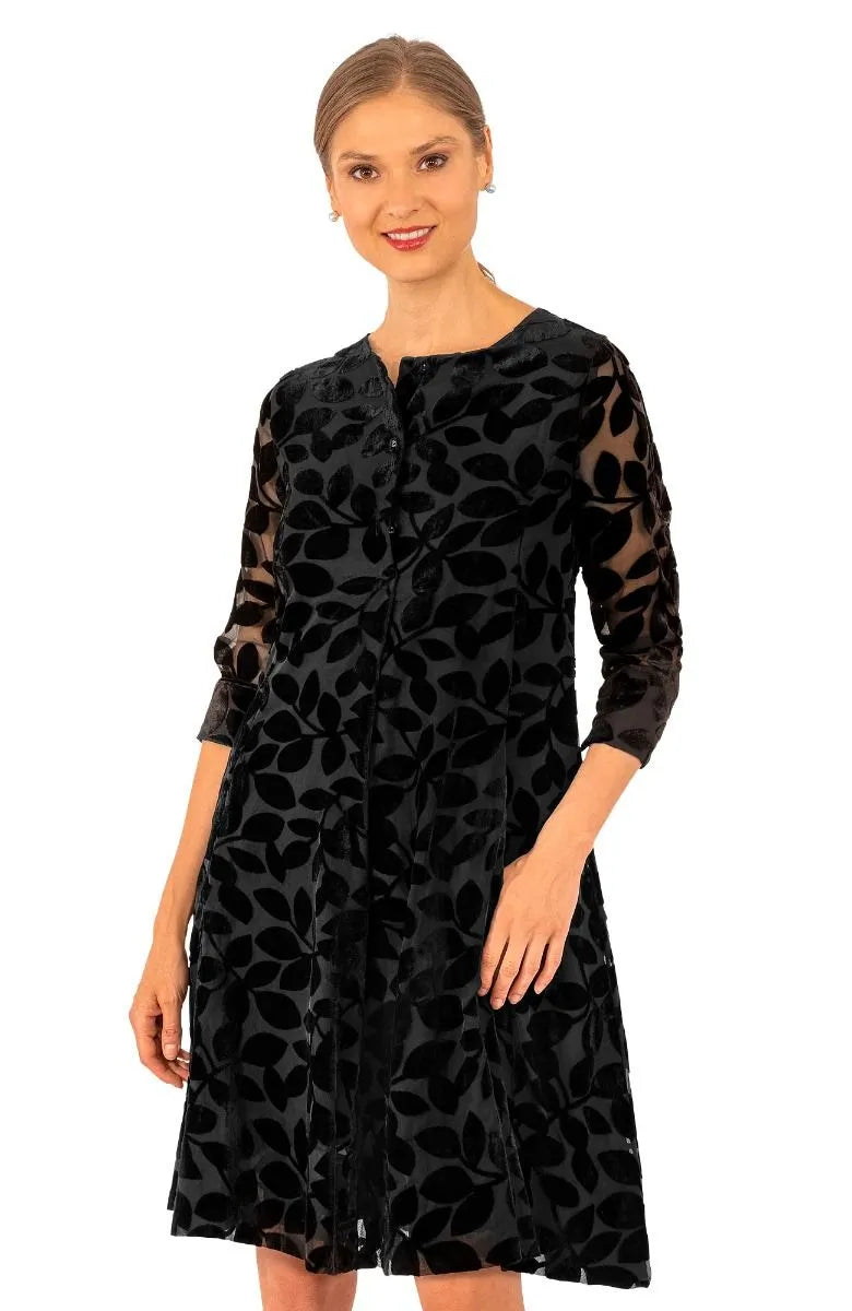 Gretchen Scott Ursula Dress Luxe Leaf Velvet Black Neutral tone unclassified dresses