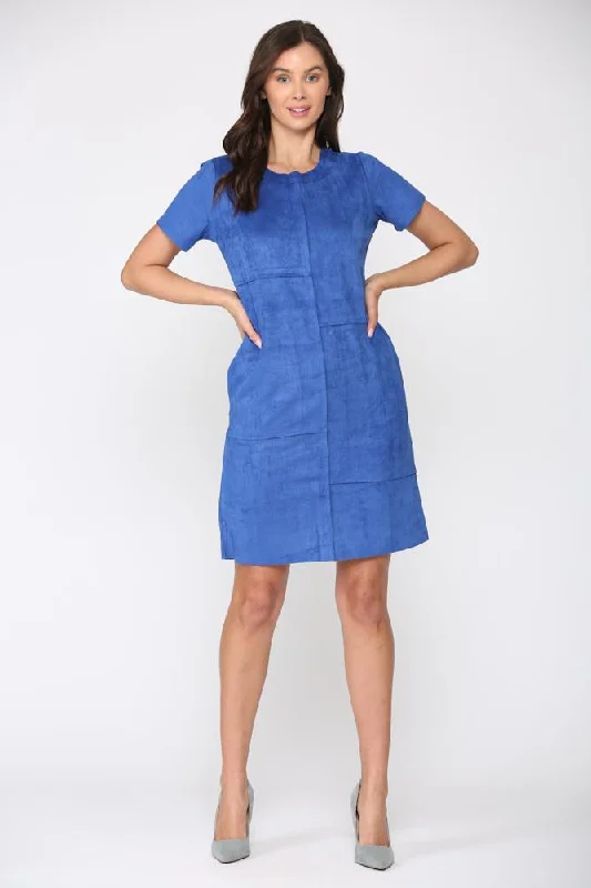 JOH Audrey Suede Dress Cobalt Winter unclassified dresses