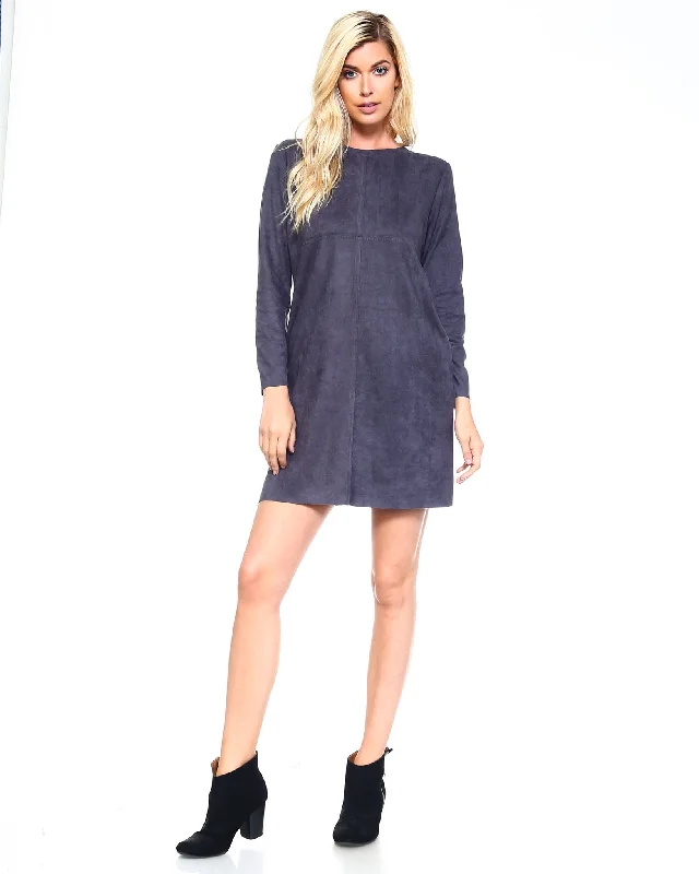 JOH Aurora Crew Neck Dress No Pockets Charcoal Long unclassified dresses