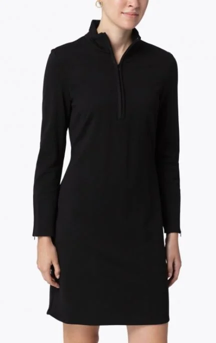 Jude Connally Anna Ponte Knit Dress Black/Black Velvet Ruched unclassified dresses